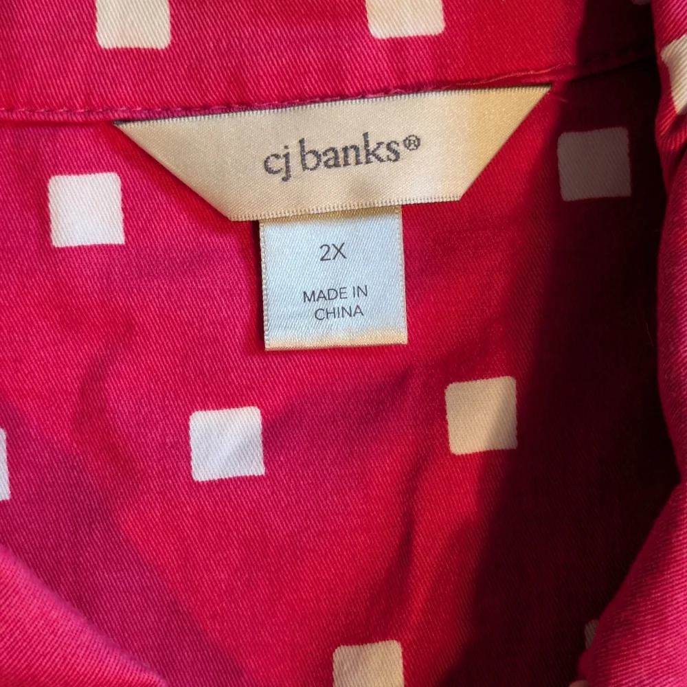 Women's CJ Banks Barbiecore Pink Light-weight Cotton‎ Jacket, Summer Sz 2X